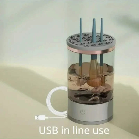 3-in-1 Automatic Makeup Brush Cleaner & Dryer Stand – Electric Cosmetic Brush Washing Machine