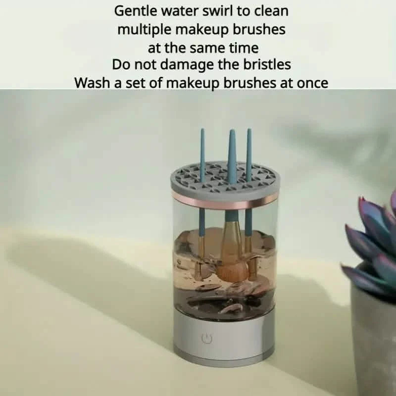 3-in-1 Automatic Makeup Brush Cleaner & Dryer Stand – Electric Cosmetic Brush Washing Machine