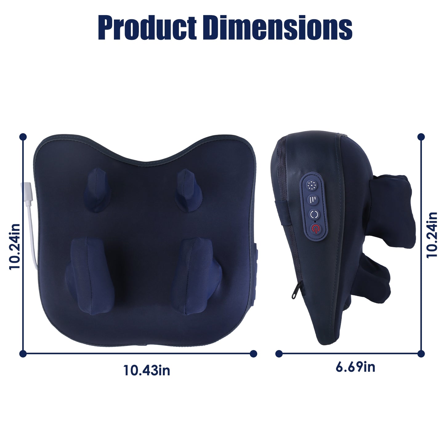 Cordless Shiatsu Neck & Shoulder Massager with Heat – 4D Deep Tissue Kneading Pillow